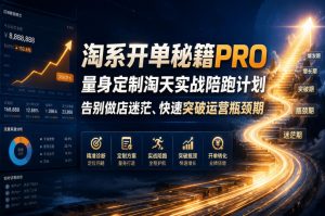 淘系开单秘籍PRO，量身定制淘天实战陪跑计划，告别做店迷茫、快速突破运营瓶颈期(更新260906)-聊项目