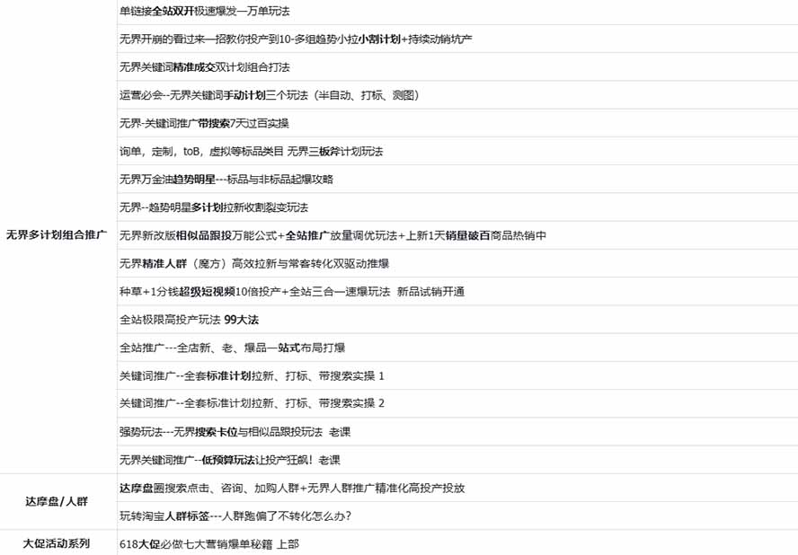 图片[2]-2026淘天开单秘籍PRO实战陪跑课程：全套落地运营玩法，一站式解决淘宝流量低、不出单难题(更新260906-聊项目