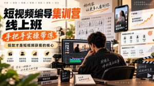短视频编导集训营线上班,手把手实操带冻,投放才是短视频获客的核心-聊项目