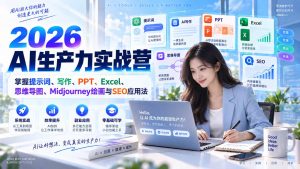 2026AI生产力实战营:掌握提示词、写作、PPT、Excel、思维导图、Midjourney绘画与SEO应用法-聊项目