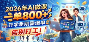 2026年AI微课，一单800+，开学季刚需爆单，告别打工！-聊项目