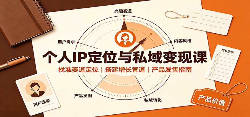 个人IP定位与私域变现课:找准赛道定位,搭建增长管道,产品发售指南-聊项目