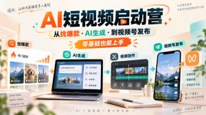 AI短视频启动营，从找爆款·AI生成·到视频号发布，零基础也能上手-聊项目
