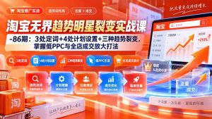 淘宝无界趋势明星裂变实战课-86期:3处定词+4处计划设置+三种趋势裂变,掌握低PPC与全店成交放大打法-聊项目