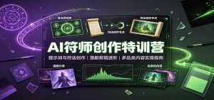 AI符师创作特训营:提示词与符法创作,漫剧剪辑进阶,多品类内容实操指南-聊项目
