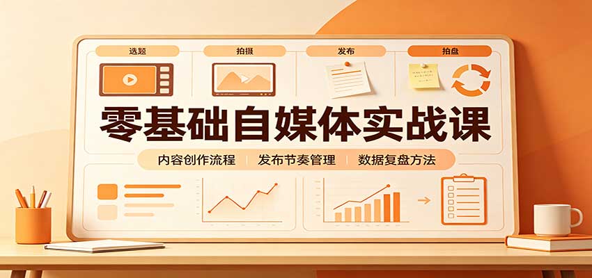 零基础自媒体实战课：赛道人设冷启动，内容创作复盘，公私域商业闭环-聊项目