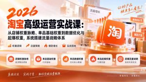 2026淘宝高级运营实战课:从店铺权重脉络、单品基础权重到数据优化与起爆权重,系统搭建流量战略体系-聊项目