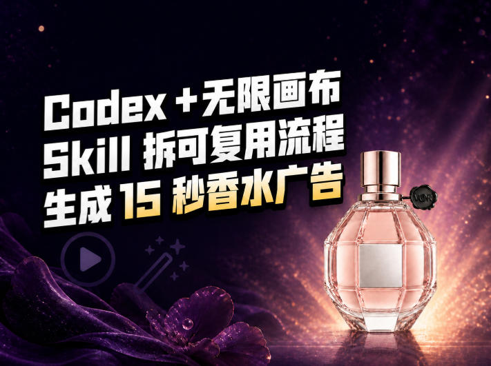 我把Amazon香水视频拆成Codex Skill：无限画布负责最后15秒-聊项目