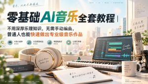 零基础AI音乐全套教程|不用深厚乐理知识,无需手动编曲,普通人也能快速做出专业级音乐作品-聊项目