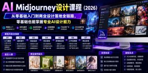 AI Midjourney设计课程(2026),从零基础入门到商业设计落地全链路,零基础也能掌握专业AI设计能力(更新0913)-聊项目
