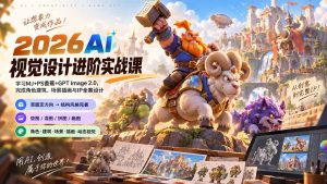 2026AI视觉设计进阶实战课-更新:学习MJ+PS香蕉+GPT Image 2.0,完成角色建筑、场景插画与IP全案设计-聊项目