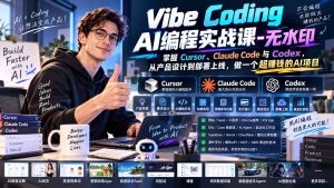Vibe Coding AI编程实战课-无水印:掌握Cursor、Claude Code与Codex,从产品设计到部署上线,做一个超赚钱的AI项目-聊项目