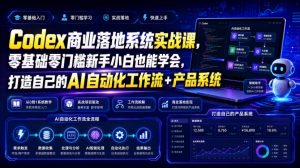 Codex商业落地系统实战课,零基础零门槛新手小白也能学会,打造自己的AI自动化工作流+产品系统(更新)-聊项目