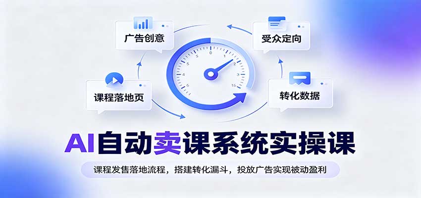 AI自动卖课系统实操课:课程发售落地流程,搭建转化漏斗,投放广告实现被动盈利-聊项目