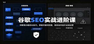 2026谷歌SEO实战进阶课:详解黑白帽优化技巧,掌握关键词挖掘,搞定站内站外全域运营-聊项目