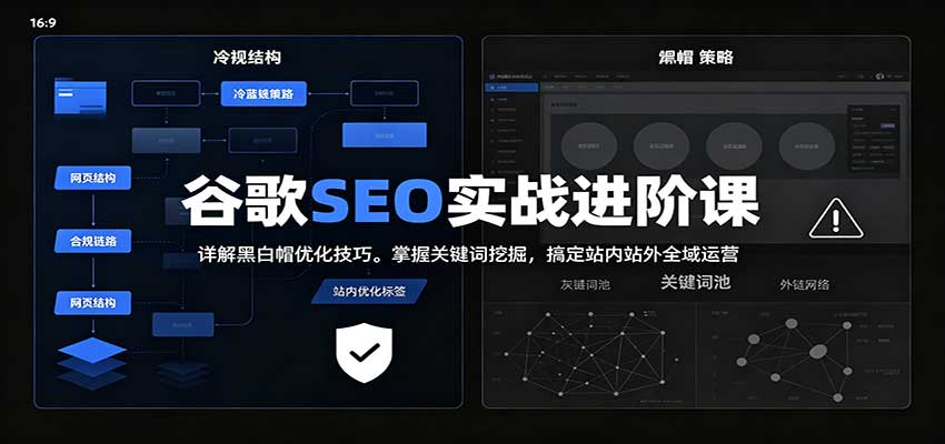 2026谷歌SEO实战进阶课:详解黑白帽优化技巧,掌握关键词挖掘,搞定站内站外全域运营-聊项目