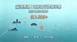 蓝海赛道 文旅出行数据采集 程序化矩阵操作 低成本 零门槛 当天可见收益 日入300+-聊项目