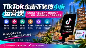 TikTok东南亚跨境小店运营课:店铺设置+选品定价+发货履约+达人联盟+短视频带货+广告投流实操-聊项目