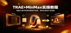 TRAE+MinMax实操教程:3D数字视频完整制作流程,零成本复刻产品视频-聊项目