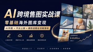 AI跨境售图实战课,零基础海外图库变现,AI作图+平台上架+爆款选图全流程落地-聊项目