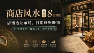 商店风水自学8集课程|店铺选址布局,打造旺财旺铺实操教学-聊项目