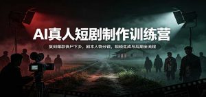 AI真人短剧制作训练营:复刻爆款丧尸下乡,剧本人物分镜,视频生成与后期全流程-聊项目