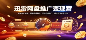 迅雷网盘推广变现营:拆解转化案例,掌握收益翻倍,学会群组推广、引流代发实操方法-聊项目