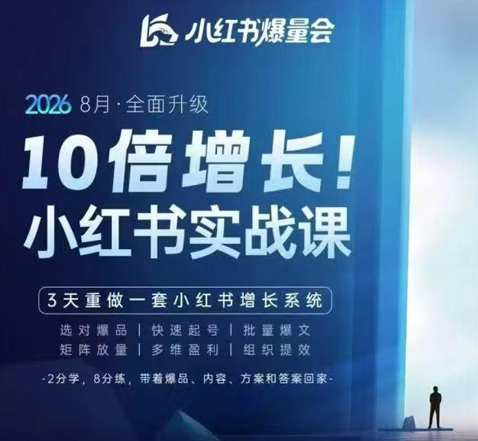 戴小胖·8月28-30号线下课视频20小时，小红书爆量会实战课，6大系统全新升级，3天重做一套小红书增长系统(更新0917)-聊项目