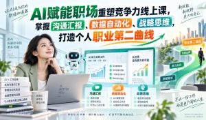 AI赋能职场重塑竞争力线上课,掌握沟通汇报、数据自动化、战略思维,打造个人职业第二曲线-聊项目