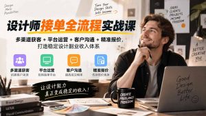 设计师接单全流程实战课-无水印|多渠道获客+平台运营+客户沟通+精准报价,打造稳定设计副业收入体系-聊项目