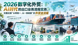 2026数字化外贸:AI时代的出口业务流程实务,完整还原”从零到一、从一到收款”的外贸全流程-聊项目
