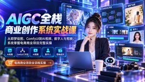 AIGC全栈商业创作系统实战课-无水印:从即梦绘图、ComfyUI到AI视频、数字人与剪映,系统掌握电商商业项目完整实操-聊项目