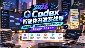 2026Codex智能体开发实战课：从安装配置+技能封装到小程序数字人开发，系统搭建AI业务工作流-聊项目