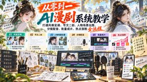 从零到一AI漫剧系统教学，打通风格定调、写文二创、人物场景出图、分镜配音、批量成片、热点涨粉全流程-聊项目