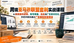 跨境亚马逊联盟套利实战课程，从底层盈利逻辑、账号筹备、选品到广告素材优化，手把手教你通过广告賺取联盟佣金-聊项目