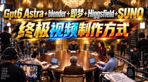 GPT-6 Astra+Blender+即梦+Higgsfield+Suno=终极视频制作方式！-聊项目