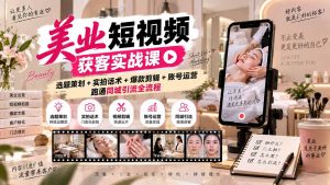 美业短视频获客实战课-无水印：选题策划+实拍话术+爆款剪辑+账号运营，跑通同城引流全流程-聊项目