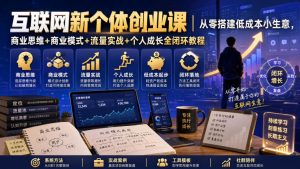 互联网新个体创业课｜从零搭建低成本小生意，商业思维+商业模式+流量实战+个人成长全闭环教程(更新0922)-聊项目