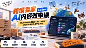 跨境卖家AI内容效率课:用Codex搭建商品知识库、场景库与短视频自动化生产工作流-聊项目