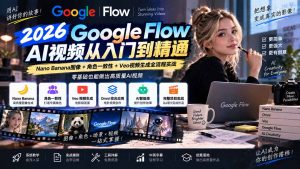 【无水印】Google Flow AI视频从入门到精通:Nano Banana图像+角色一致性+Veo视频生成全流程实战-精翻中英字幕-聊项目