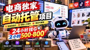 电商独家自动托管项目,24小时挂G,2小时500-800,附全套工具【揭秘】-聊项目