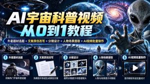 AI宇宙科普视频从0到1教程|外星题材选题+文案原创改写+分镜设计+人物场景提取+AI视频批量制作-聊项目