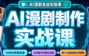 AI漫剧制作实战课(剧本+分镜+生图+剪辑)-聊项目