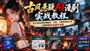 古风悬疑AI漫剧实战教程:从AI底层使用到剧本、分镜、人物场景提示词,完整拆解异志创作流程-聊项目