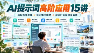 AI提示词高阶应用15讲|通用指令思维+多元输出模式+商业行业案例全落地-聊项目
