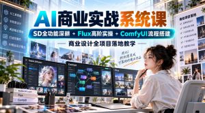 AI商业实战系统课|SD全功能深耕+Flux高阶实操+Comfyui流程搭建,商业设计全项目落地教学-聊项目