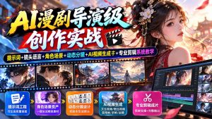 AI漫剧导演级创作实战:提示词+镜头语言+角色场景+动态分镜+AI视频生成+专业剪辑系统教学-聊项目