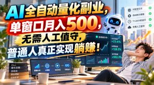 AI全自动量化副业，单窗口月入500，无需人工值守，普通人真正实现躺賺！-聊项目