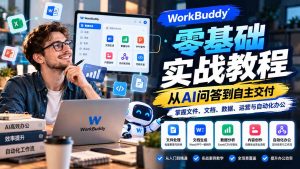 WorkBuddy零基础实战教程:从AI问答到自主交付,掌握文件、文档、数据、运营与自动化办公-聊项目