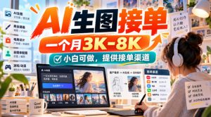 AI生图接单，一个月3K-8K，小白可做，提供接单渠道-聊项目